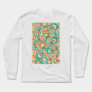 Retro Swirl Pattern Long Sleeve T-Shirt
